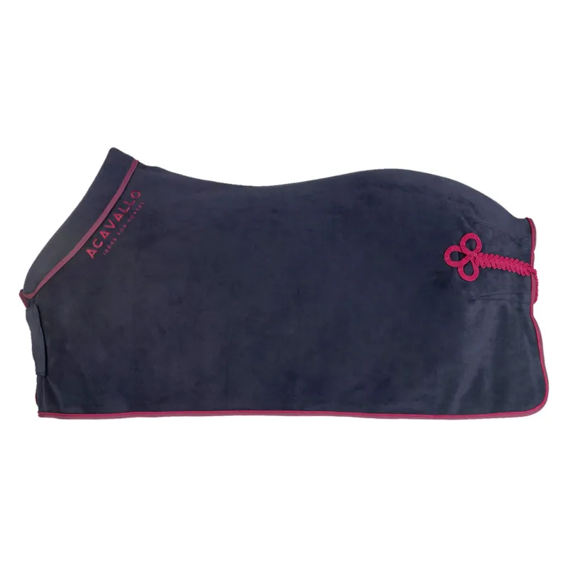 Couverture de box en polaire avec col rembourr 800g Acavallo - 135 cm - Marine / bordeaux Authentique