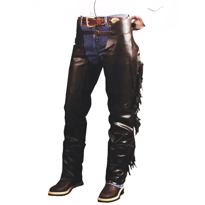 Chaps Western PullUp avec Franges Lakota - 2XS - Marron Jusqu puisement Des Stocks
