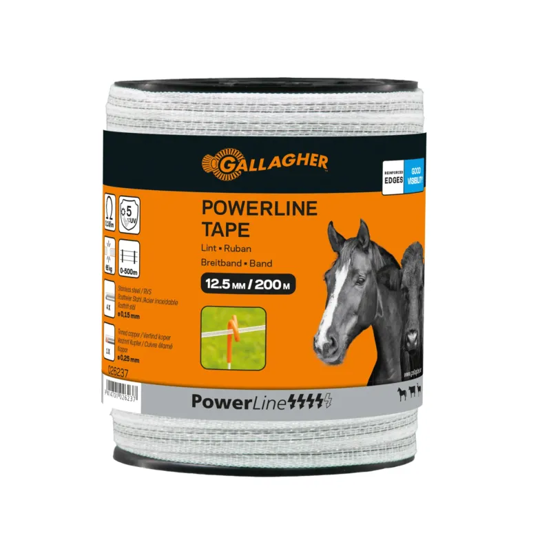 Certifi Ruban PowerLine 12,5 mm blanc 200 m GALLAGHER