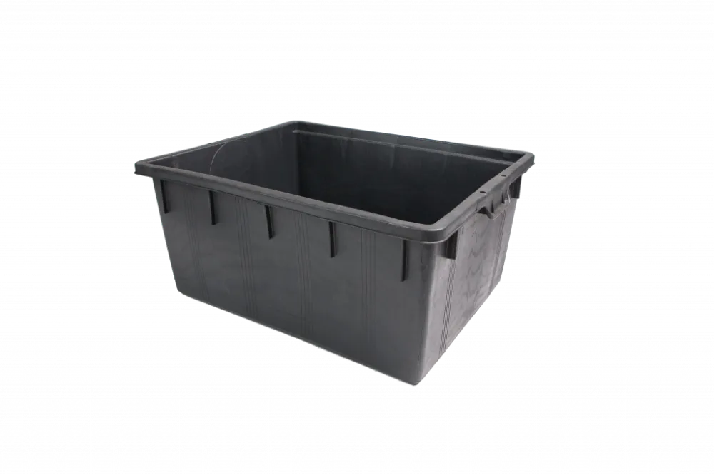 Authentique Bac embotable rectangulaire 150L noir 80x63x38 cm