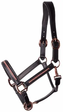 Rduction Licol en cuir avec strass - HARRY'S HORSE - Rosegold - Cob