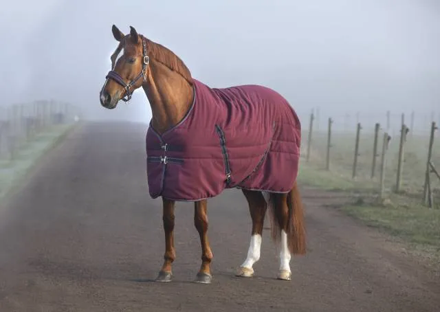 Couverture d'curie Rambo 100g - Horseware - 1000d ripstop - BORDEAUX/MARINE - 5'9 / 125 CM Pas Cher