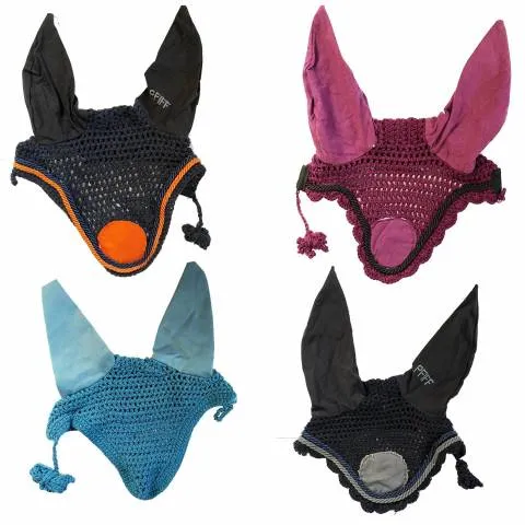 Bonnet crochet avec corde d'attache - JMR - Turquoise - cheval Commander Vite