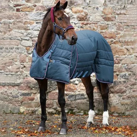 Couverture d'curie Rambo Optimo 200g - Horseware - polyester indchirable - MARINE/BORDEAUX - 5'6 / 115 CM Prix Choc