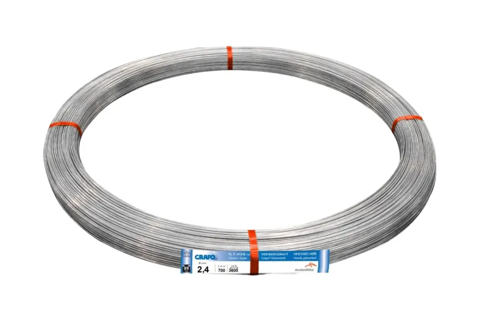 Livraison Express Fil vigne CRAPO galvanisation riche 2,4 mm