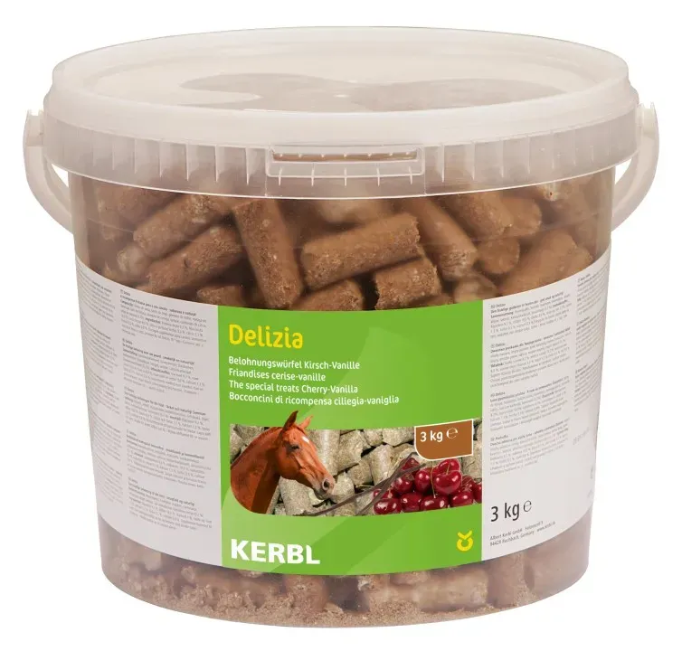 Friandises Delizia pour chevaux 3kg vanille cerise Jusqu puisement Des Stocks