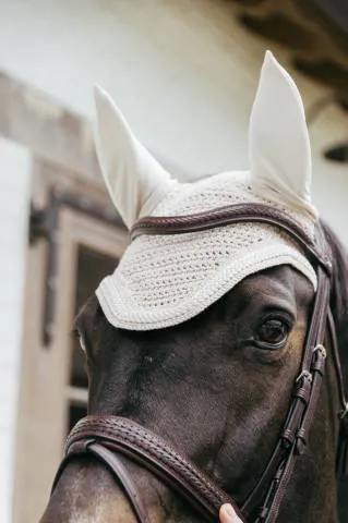 Bonnet anti-mouches Wellington Plaited Cord - Kentucky - Bleu Marine - Cheval Prix Promo