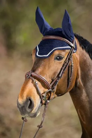 Authentique Bonnet crochet carr - HFI - oreilles lastiques - BRUN/BRUN - FULL