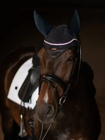 Marque Bonnet anti-mouches anti bruit Modern Dark Ocean - Equestrian Stockholm - Bleu nuit - Cheval