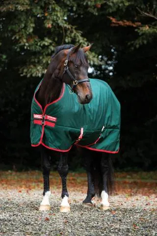 Couverture rambo original Turnout Lite 0g - Horseware - impermable - VERT/ROUGE - 6'9 / 155 CM Commander Vite