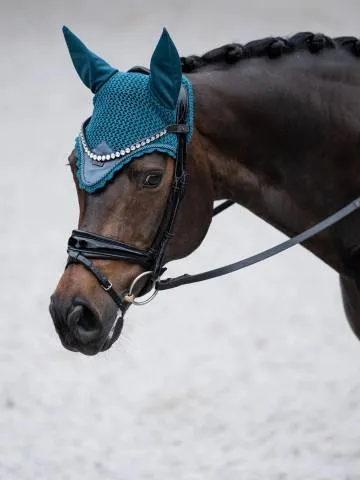 Bon March Bonnet anti-mouches Teal Blue - Equestrian Stockholm - Luxueux - Turquoise - Full