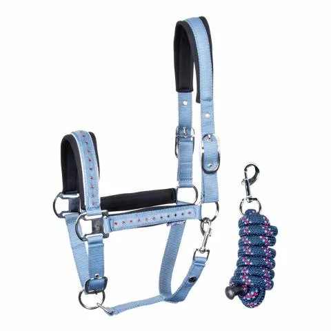 Licol et longe Crystal - Harrys Horse - Cristaux scintillants - bleu - cheval Nouvelle Collection