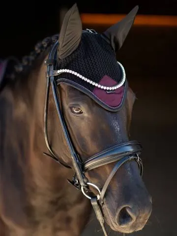 Offre Exclusive Bonnet anti-mouches Modern Purple Night - Equestrian Stockholm - Noir - Cheval