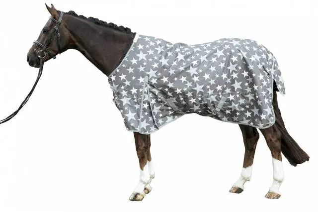 Solde Couverture Stars 600D double polaire - HKM - Gris - 115CM