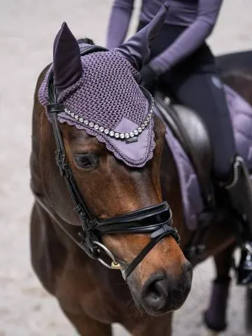 Bonnet anti-mouches Dark Violet - Equestrian Stockholm - Luxueux - Dark Violet - Full Certifi