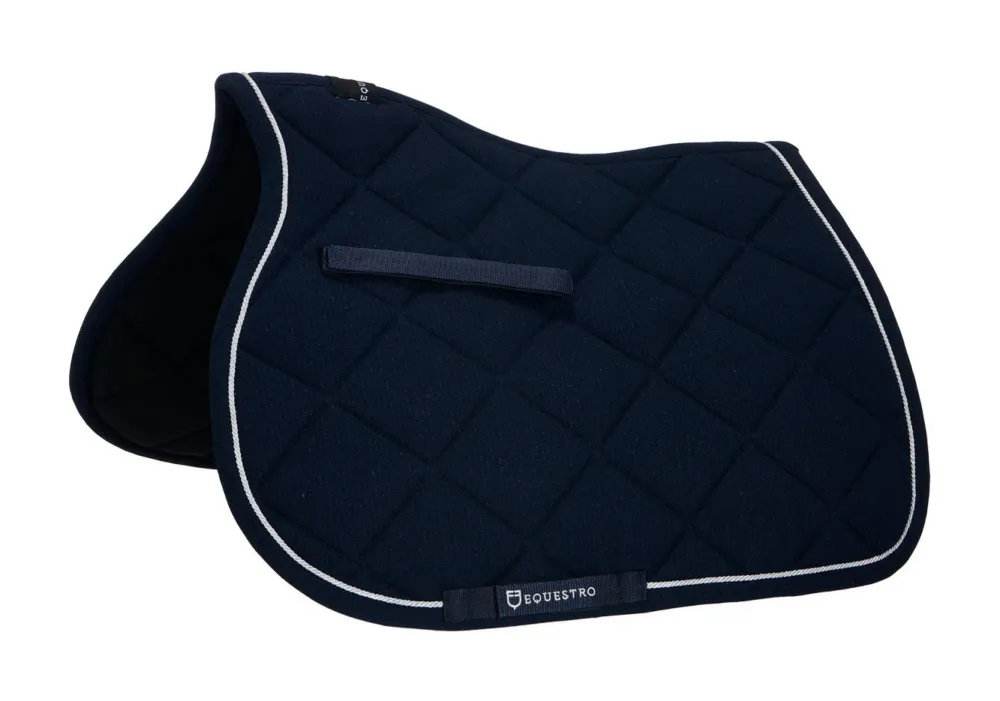 Tapis de selle obstacle en coton avec galons Diamond Equestro - Cheval - Noir Meilleur Choix