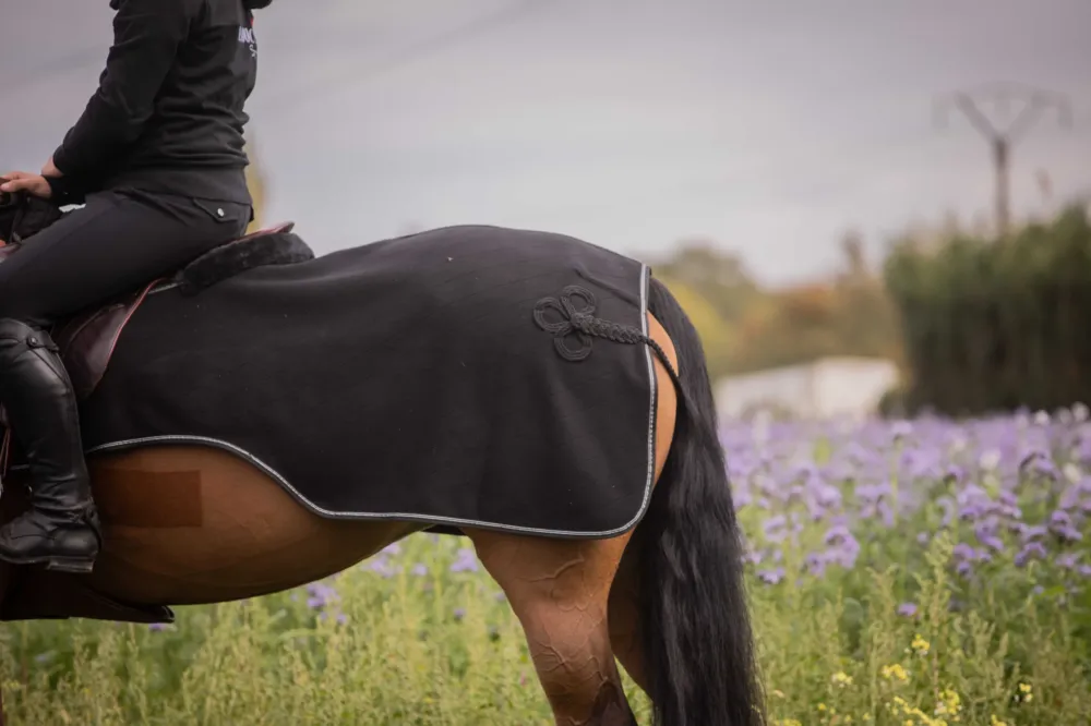 Seulement Aujourdhui Couvre-reins polaire Diagonal Paddock Sports - 155 cm - Noir