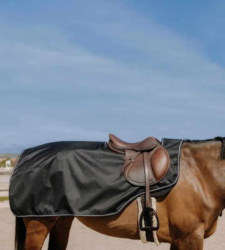 Haute Qualit Couvre-reins Equithme Tyrex 600D Polaire - 165 cm - Noir