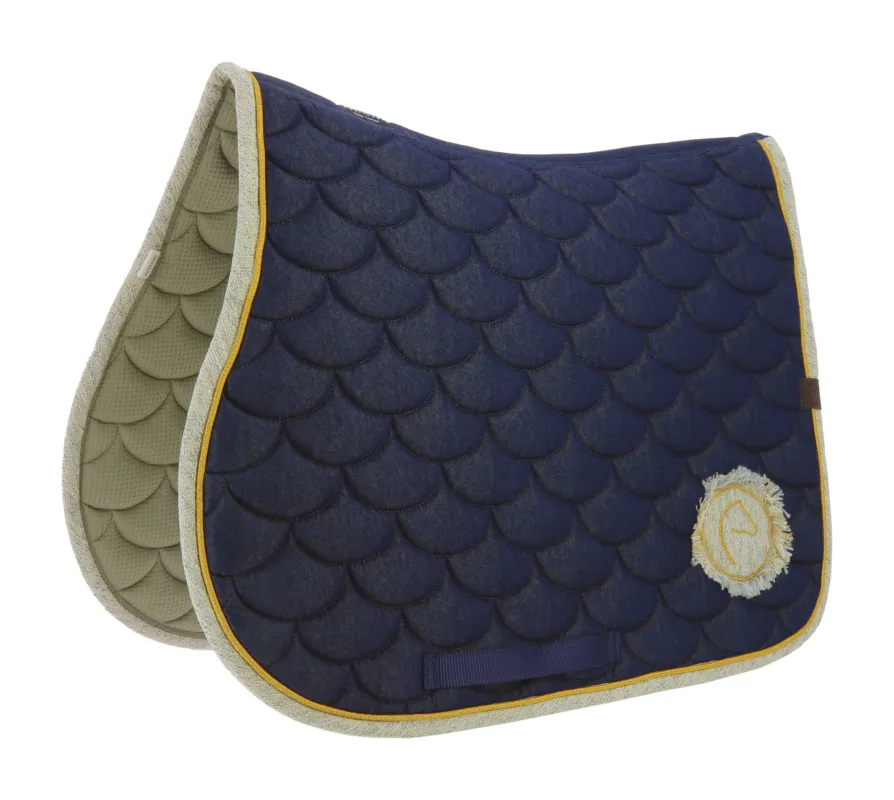 Tapis de selle Equithme Denim - Cheval - Bleu marine Livraison Gratuite