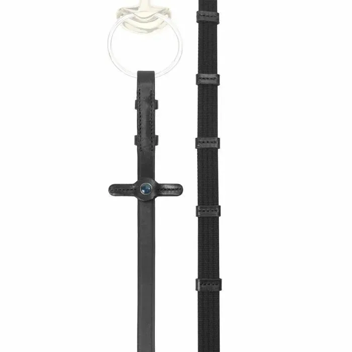 Satisfait Ou Rembours Rnes troite Stbben avec 9 arrtoirs et crochets - Cob / cheval - Noir argent