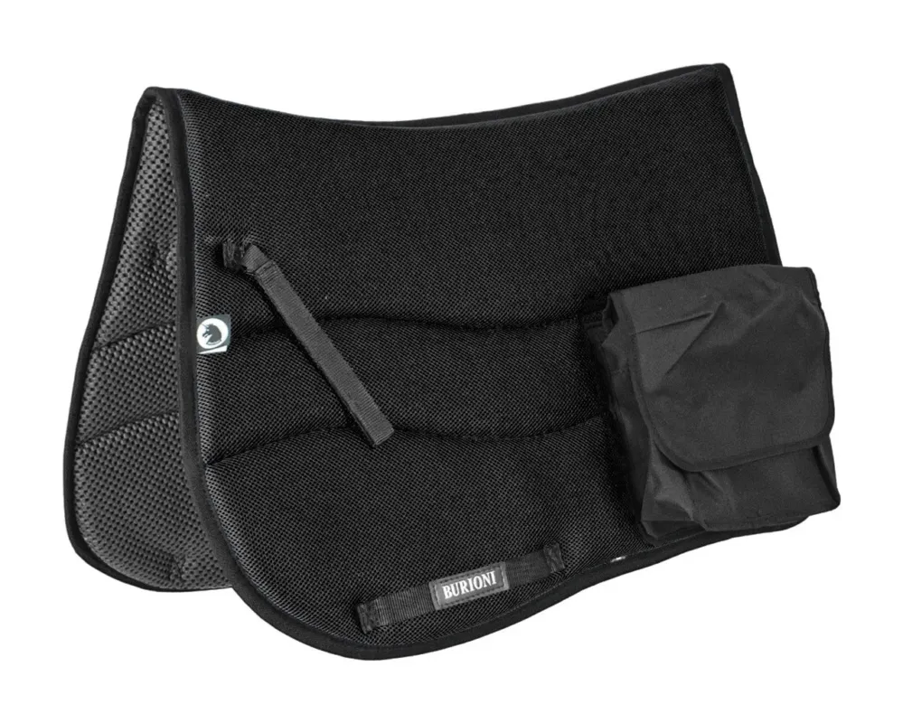 Tapis de selle anglais Burioni poches TT + Sympa - Noir Expdition Rapide