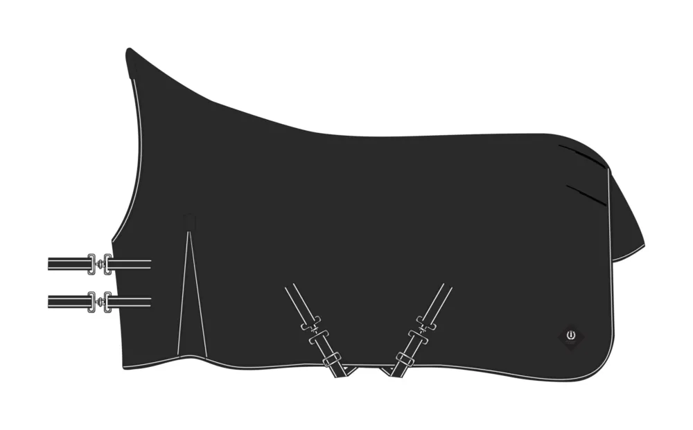 Offre Du Jour Couverture de paddock Imperial Riding Basic avec couvre-cou haut 400gr - 125 cm - Noir
