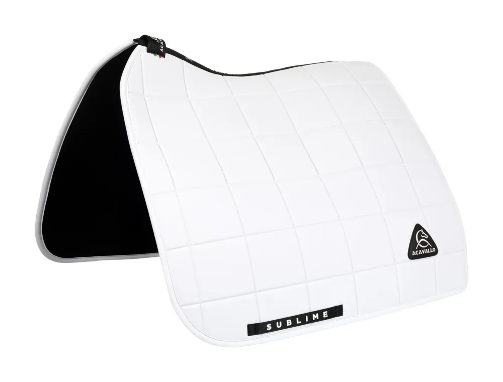 Tapis de dressage Acavallo Sublime en tissu technique carreaux - Blanc Solde