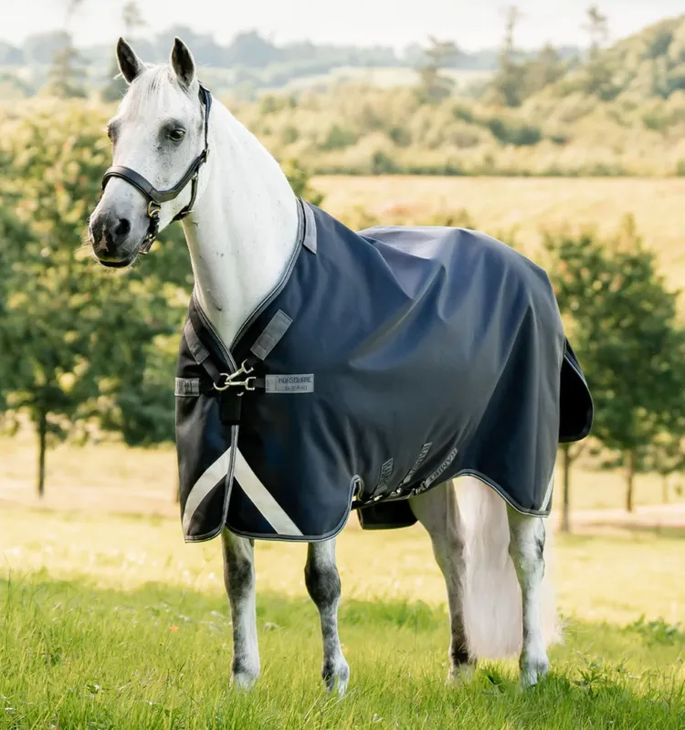 Couverture Horseware Rambo 1680D Turnout 0g - 155 cm - Marine / orage / gris argent Meilleure Vente