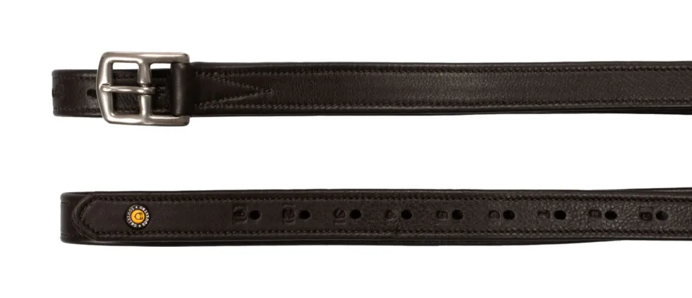 Haute Qualit trivires en cuir double avec boucles courbes Equestro - 135 cm - Marron fonc