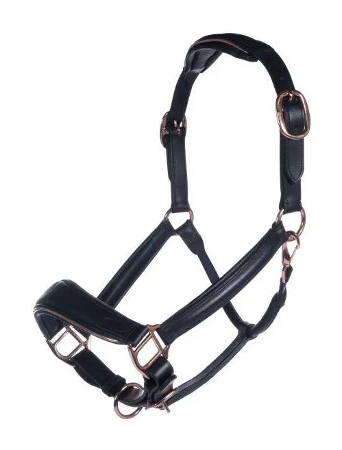 Remise Licol en cuir Rosegold HKM - Poney - Noir