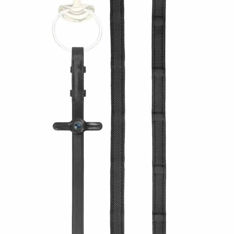 Affaire Saisir Rnes NT Extra Grip Stbben intrieur gomm Hunter - Cob / cheval - Noir argent