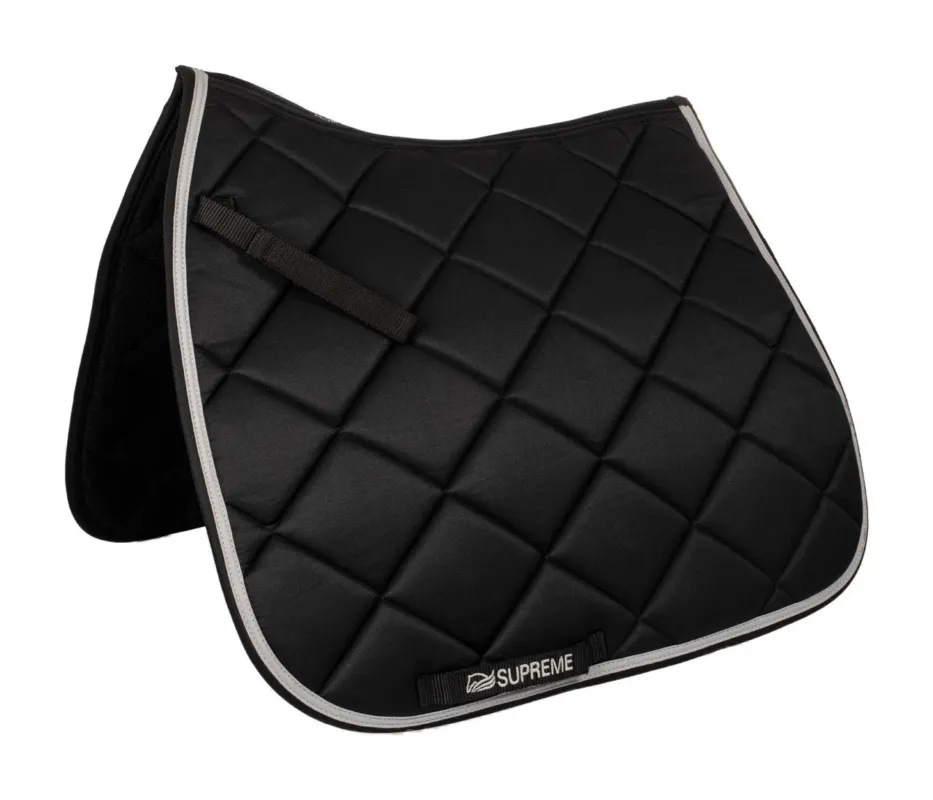 Tapis de Selle Dressage Matelass Supreme - Noir / gris clair Expdition Rapide