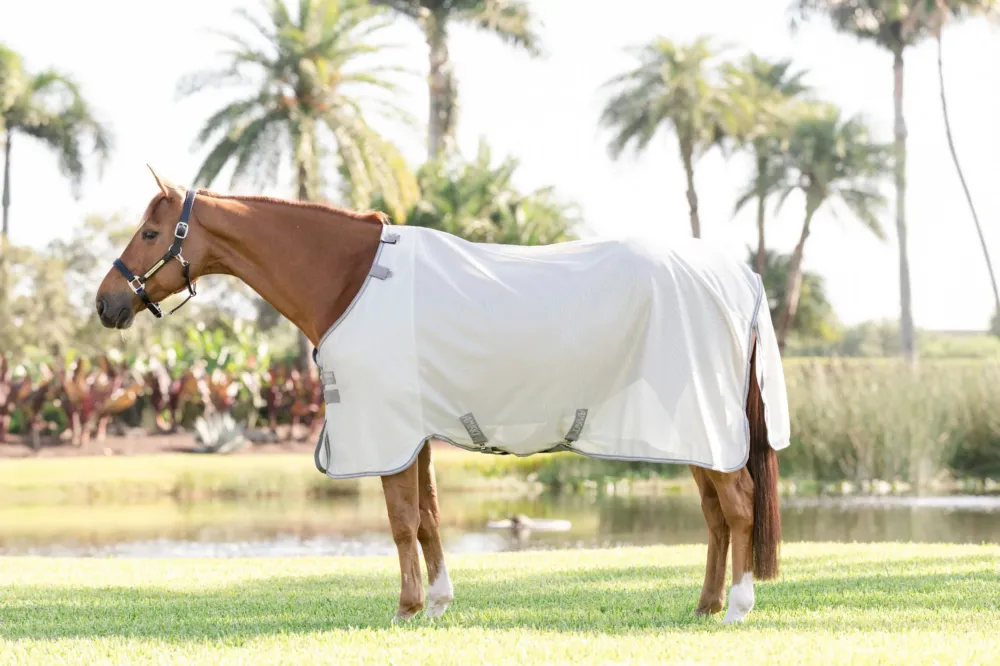 Acheter Direct Chemise anti-mouches Horseware Amigo Bug Rug - 155 cm - Argent / gris titanium / argent
