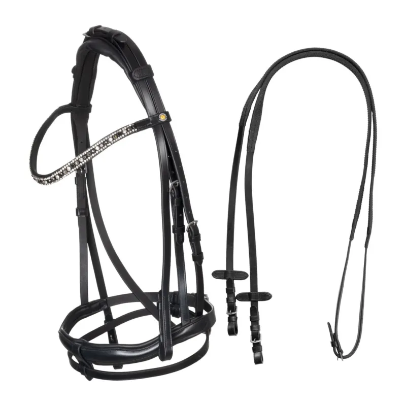 Seulement Aujourdhui Bridon Equestro muserolle anatomique - Cheval - Noir