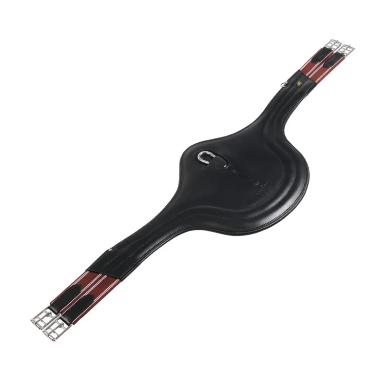 Sangle de saut Equestro en cuir avec protge-boucles - 135 cm - Noir Promotion