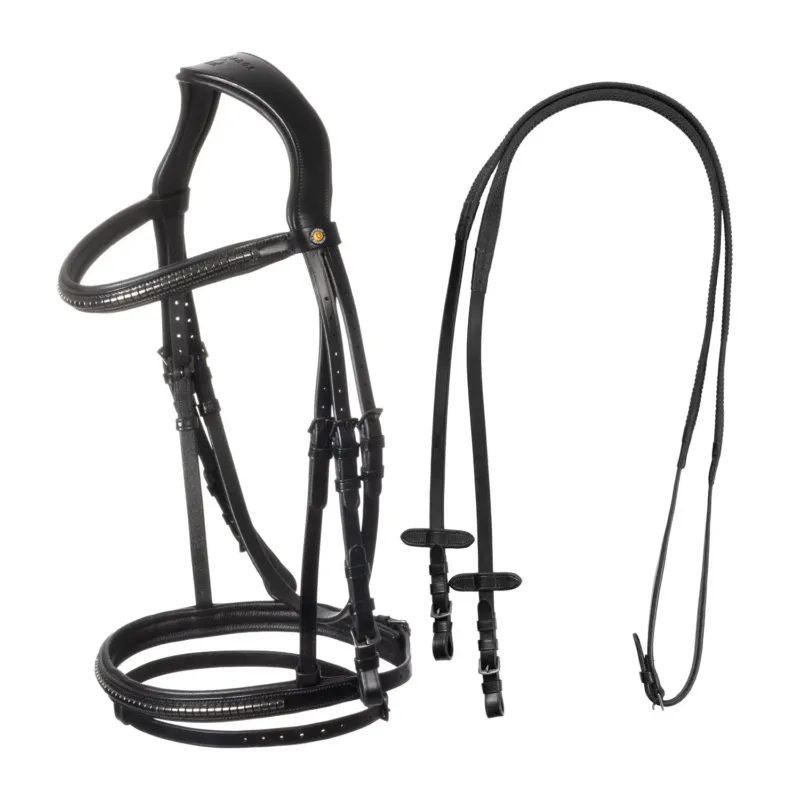 Expdition Rapide Bridon anglais Equestro noir en cuir - Poney - Noir