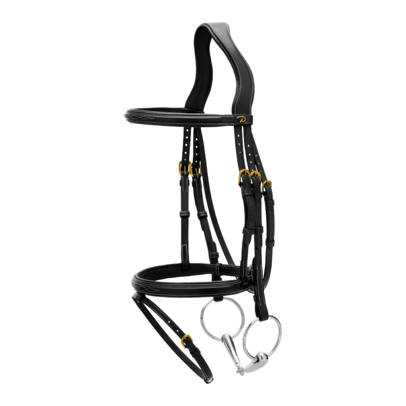 Bridon Muserolle Combine Dy'on - Grand cheval - Noir Prix Cass