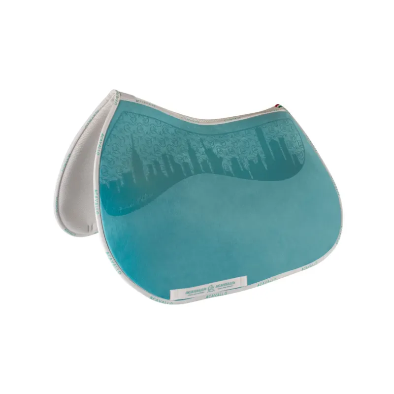 Super Prix Tapis de selle dition spciale JS CW-3DS louvre & bambou avec grip en silicone Acavallo - Bleu ciel