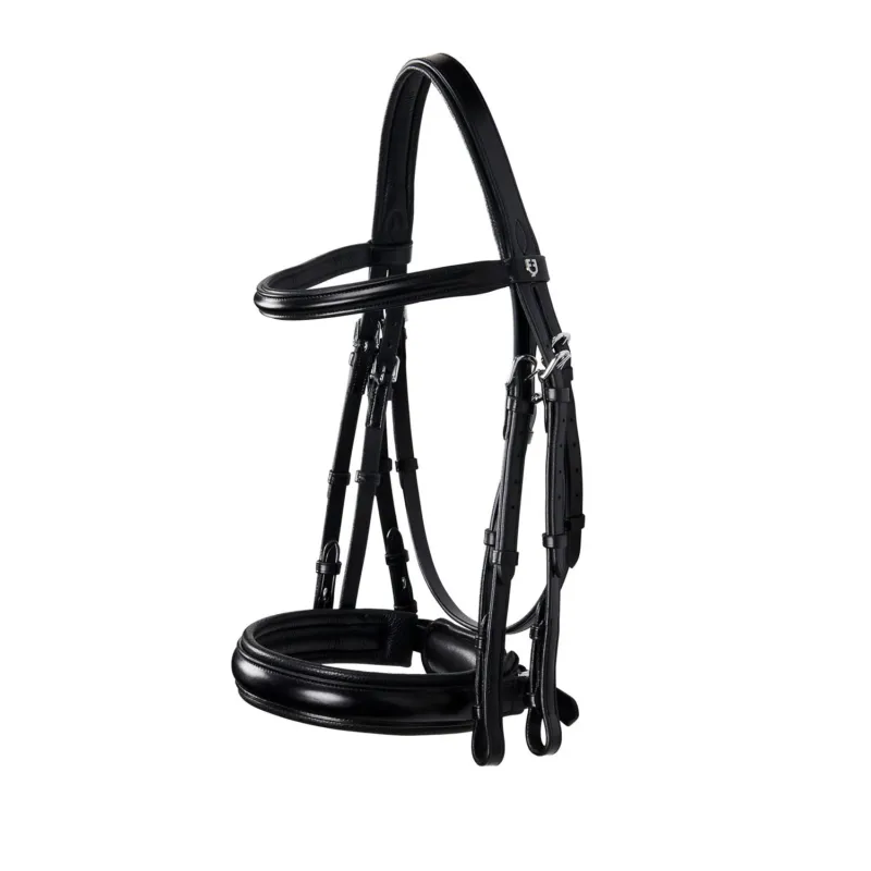 Bride Evolution en Cuir sans Rnes Doubles Equestro - Cob - Noir Acheter En Ligne