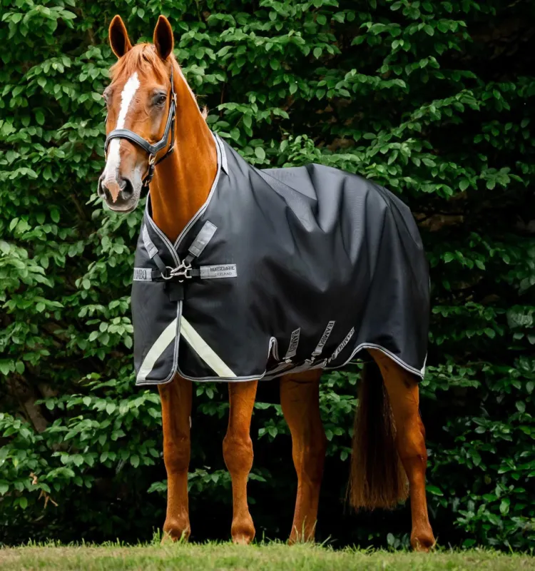 Dernier Modle Couverture Horseware Rambo 1680D Turnout 50g - 130 cm - Noir / orage / gris argent