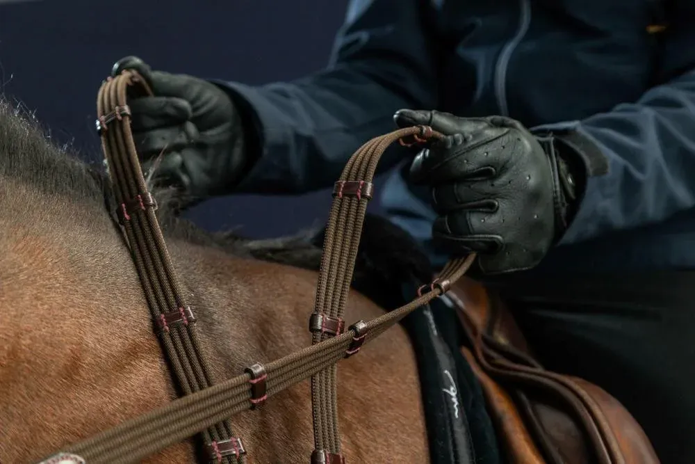 Rnes Tissu 5/8 Avec 9 Arretoirs New English Collection by Dy'on - Grand cheval - Brun Soldes