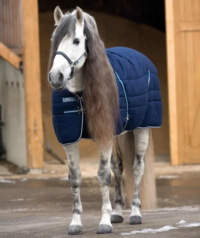 Couverture d'curie Horseware Rambo 400g 1000D - 140 cm - Bleu marine Meilleure Vente