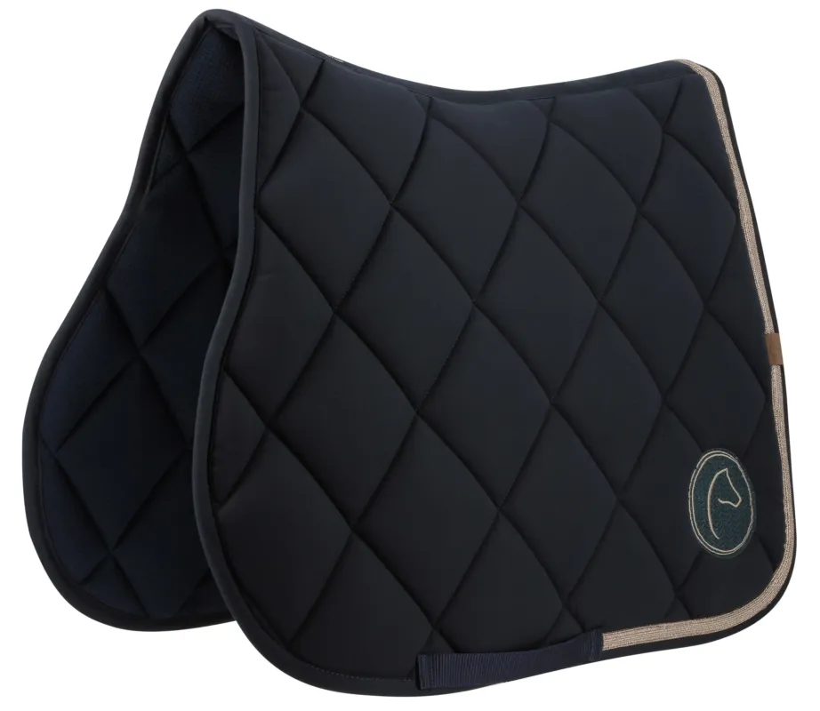Tapis de selle Equithme Badge 2.0 - Cheval - Bleu marine Nouvel Arrivage