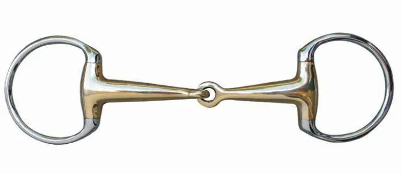 Mors olive 16 mm maillechort et anneaux inox HKM - 145 mm - Couleur indicative Certifi
