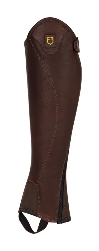 Acheter Direct Mini-chaps unisex en cuir souple avec fermeture clair latrale Magellano Equestro - L - Marron