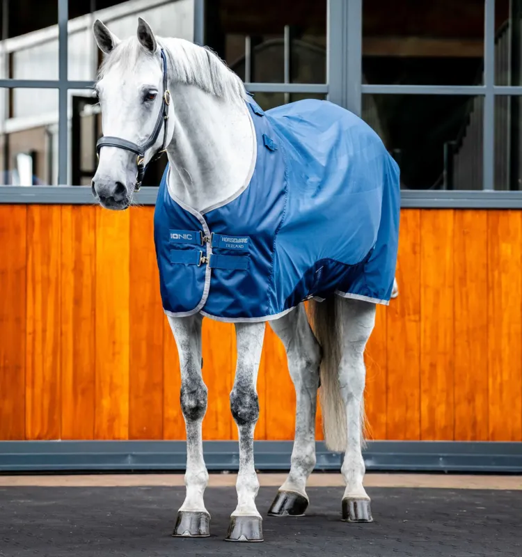 Petit Prix Couverture Horseware Ionic Therapy Mesh Cooler - 130 cm - Bleu imperial / argent / marine