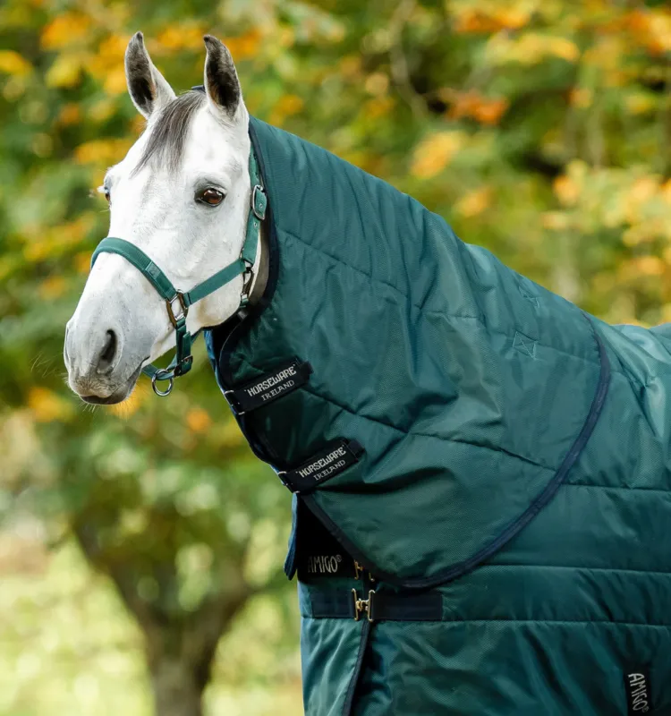 Offre Limite Couvre-cou d'curie Horseware Amigo Ripstop Insulator 200g - M - Vert dynastie / marine / argent