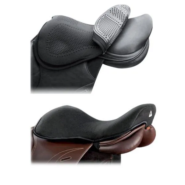 Top Vente ACAVALLO – Dessus de Selle Gel 10 MM Assise DRILEX Troussequin Rond 16,5&Prime;/17,5&Prime; NOIR