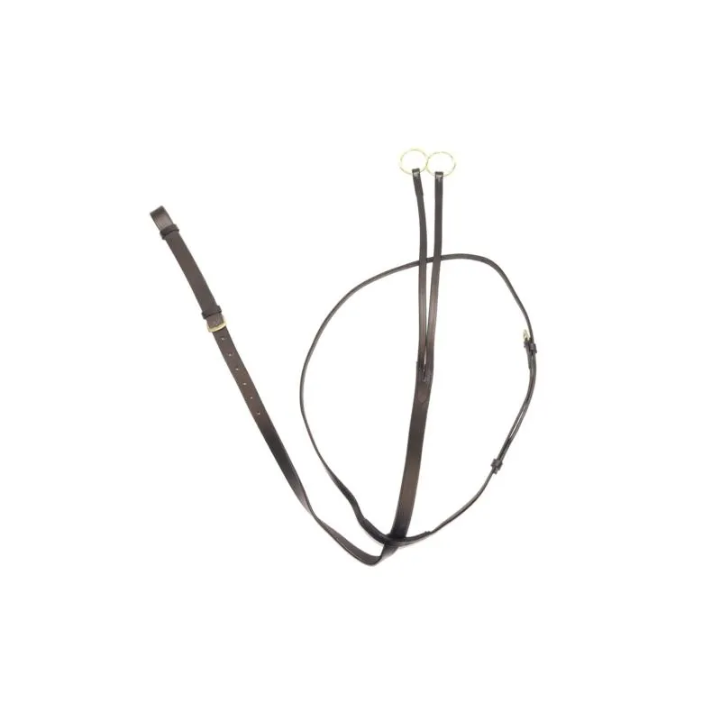 Martingale Fixe en Cuir Boucles Laiton, DERBY NOIR PONEY Offre Du Jour
