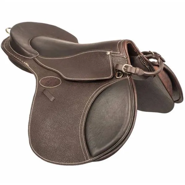 GUY CANTIN - Selle d'obstacle poney EVOLUTION JUMPING en cuir pour enfant CUIR NOIR 14.5 POUCES (Sige 41.5 cm) Prix Rduit